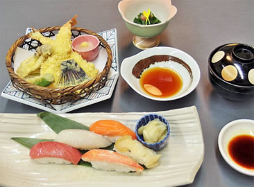 生寿司と天麩羅御膳